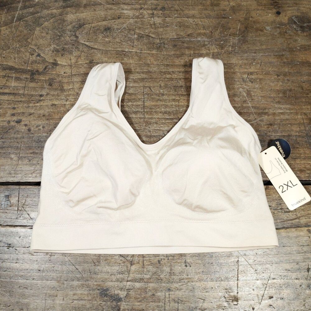 Truekind Daily Comfort Wirefree Nude Shaper Bra Padded 2XL New Pullover